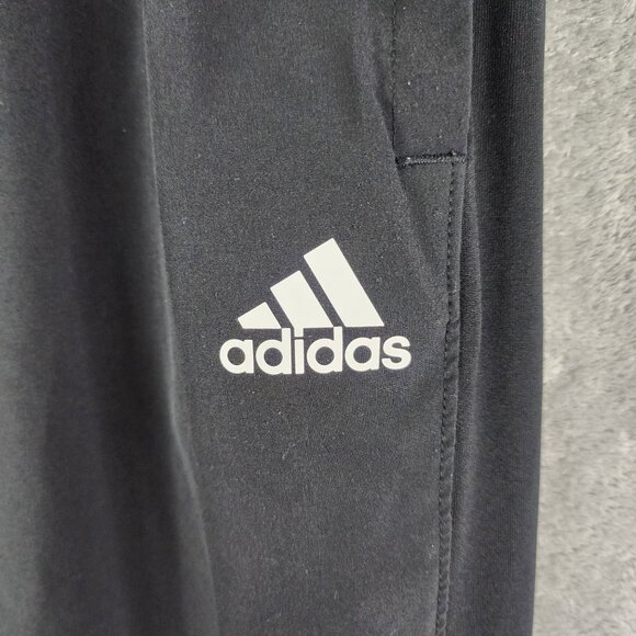 Mens Black Adidas Running Track Pants Athletic Training Wear Polyester Size L - Picture 5 of 14